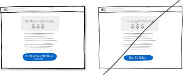 試著在頁麵上使用能"帶給用戶好處的按鈕"，取代"任務導向的按鈕"