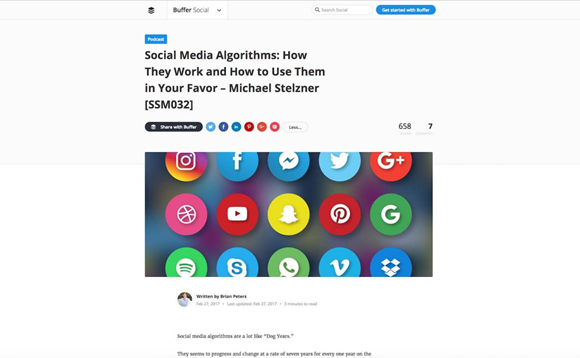 博文頁麵上的社交分享